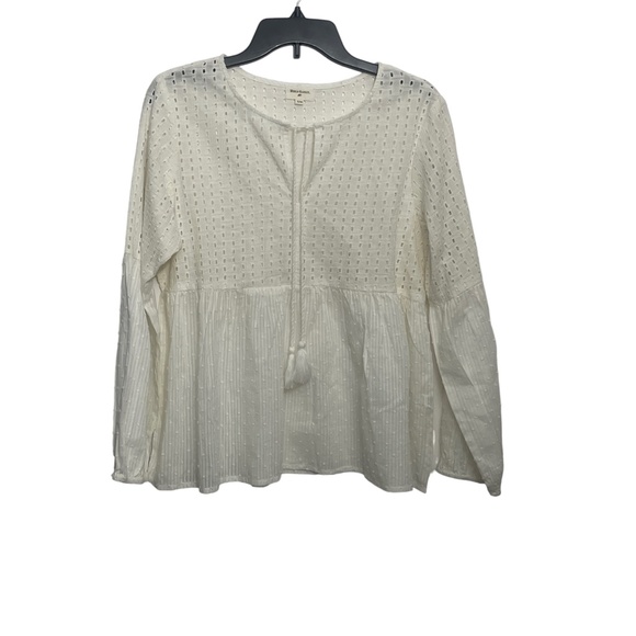 World Market S/M White NEW BabyDoll Blouse 100% Cotton Small / Medium - Picture 4 of 6